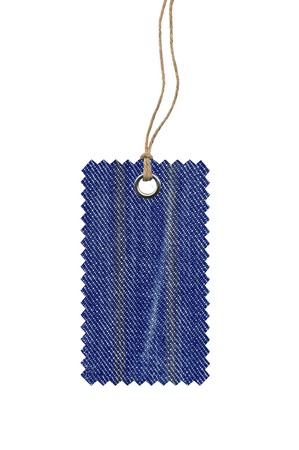 Jeans Tag Isolated on Whiteの写真素材