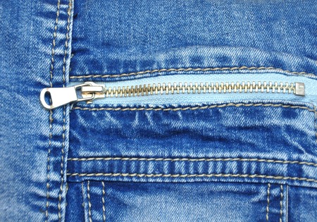 Zipper on jeansの写真素材