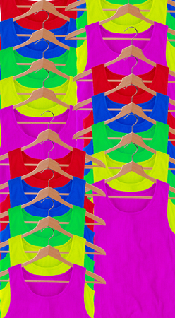 Many color t-shirts backgroundの写真素材