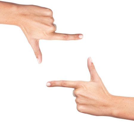 Finger frame isolated on white background