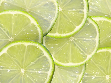fresh slices lime as fruit background