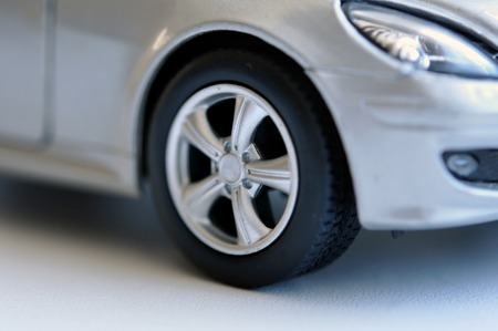 Car wheel on a carの写真素材