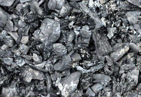 Ash and coal backgroundの写真素材