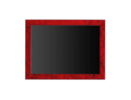 Small wooden framed blackboard isolated on white backgroundの写真素材
