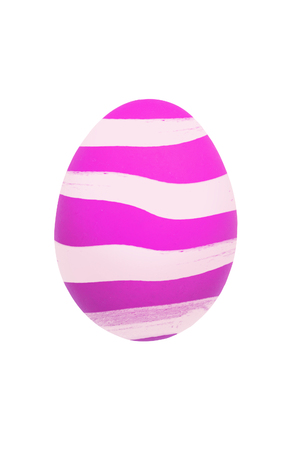 Colorful Easter egg isolated on whiteの写真素材
