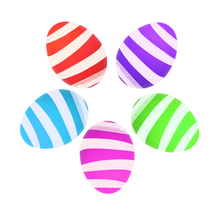 Colorful Easter egg isolated on whiteの写真素材