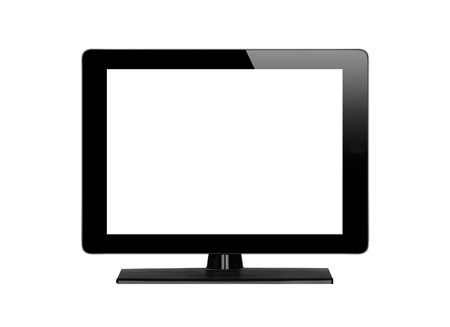 Modern TV screen isolated on white backgroundの写真素材