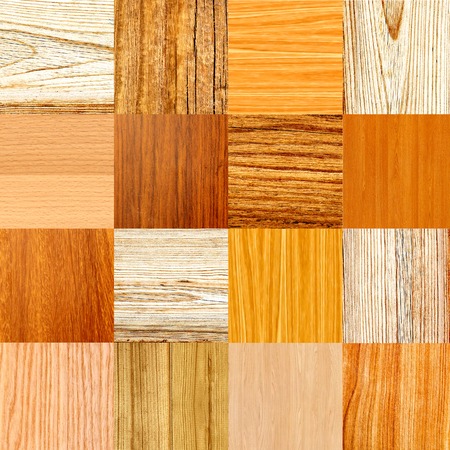 Collage of different wooden textureの写真素材