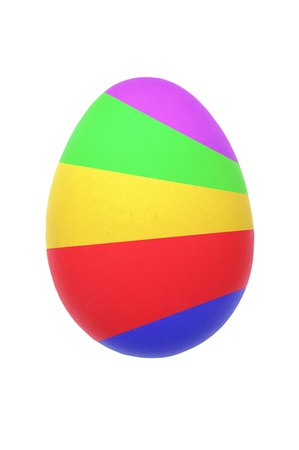 Colorful easter egg isolated on white backgroundの写真素材