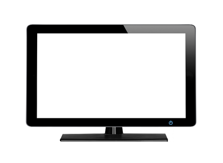 Modern TV screen isolated on white backgroundの写真素材