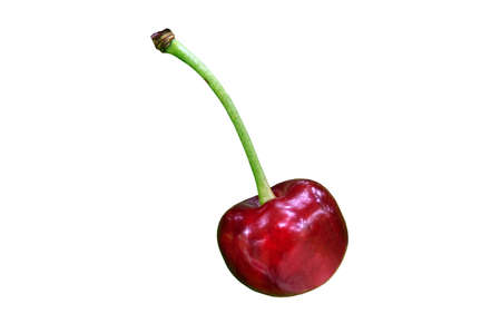 Beautiful Sweet Juicy Cherry isolated on white backgroundの写真素材