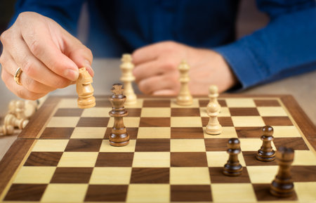 businessman makes a knight's move. business strategy