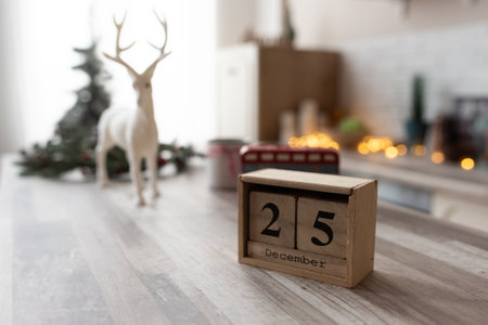 Christmas Day Date On Calendar. December 25.の写真素材