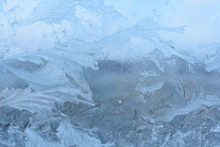 frost texture on the frozen window.の写真素材