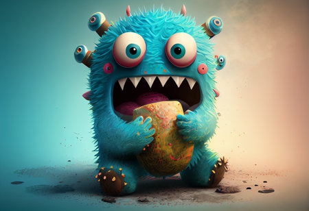 cartoon little monster. Generate AIの素材