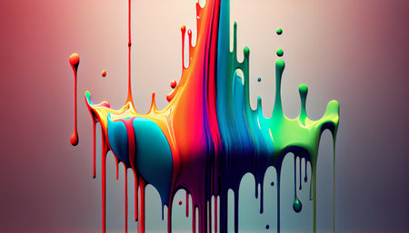 Dripping Chromatic Paint. Generate AIの素材