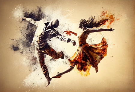 International dance day with a coupleの素材