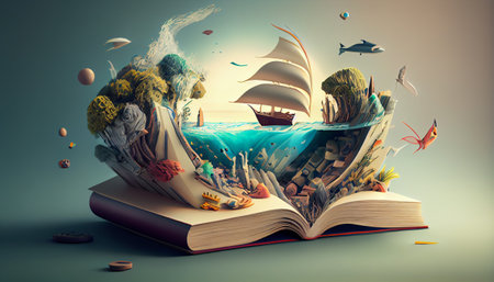 Books imagination AI Generateの素材