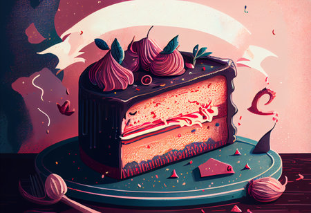 World Cake day illustration. AI Generate.の素材