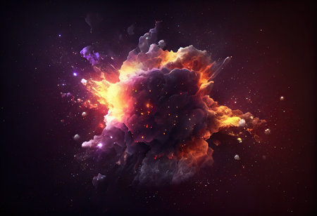 Creative abstract particle background. Space nebula start burstの素材