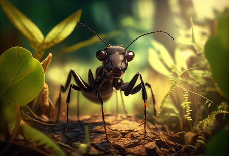 Ant in the forest in the wild, summer day.の素材
