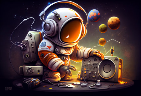 Photo of cartoon spaceman djingの素材