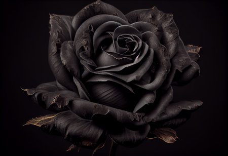 Photo black rose flower close up dark roses background.の素材