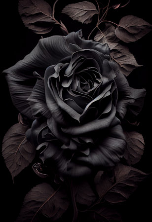 Photo black rose flower close up dark roses background.の素材