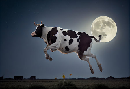 Cow jump over the moon.の素材