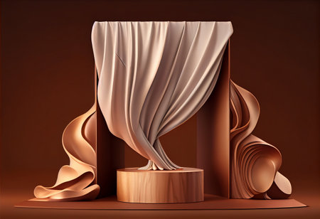 Photo tropical podium or platform for product presentation display in jungle landscapeの素材