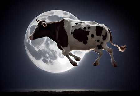 Cow jump over the moon.の素材