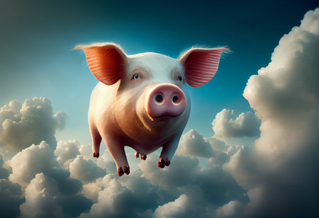 Pigs fly in the skyの素材