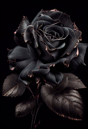 Photo black rose flower close up dark roses background.の素材