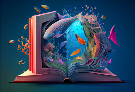 Books imagination AI Generateの素材