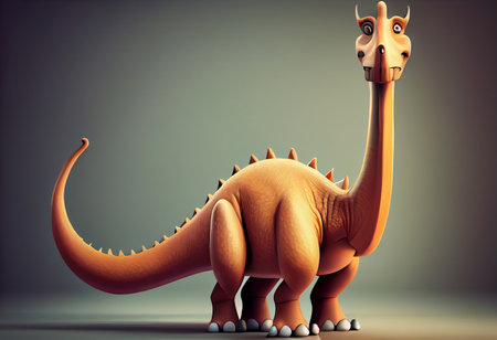 Dinosaur cartoon character. BrachiosaurusGenerate Aiの素材