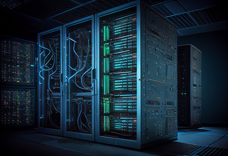 Data center and computer servers, photoの素材