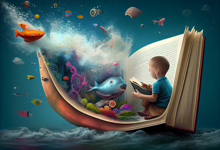 Kid book imagination. AI Generateの素材