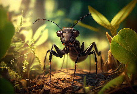 Ant in the forest in the wild, summer day.の素材