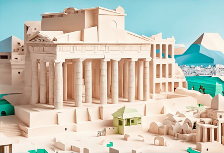 Acropolis of Athens paper artの素材