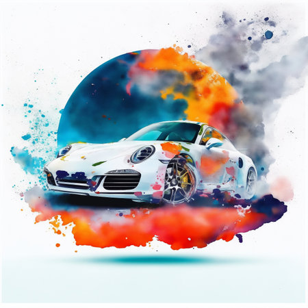 Old car drifting on the moon.の素材