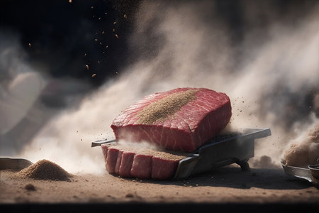 Beef meat on the smoke.の素材