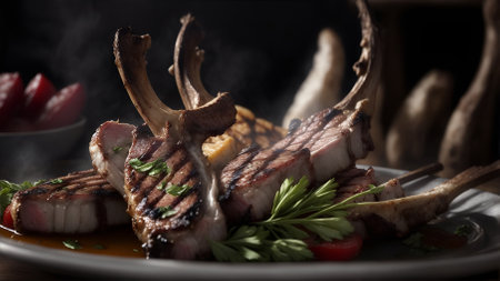 Tender and delicious grilled rack.の素材