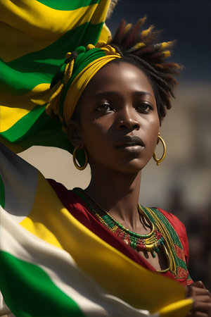 Photo celebrating Juneteenth an African womanの素材