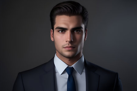 Young businessman looking at the camera.の素材