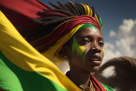 Photo celebrating Juneteenth an African womanの素材