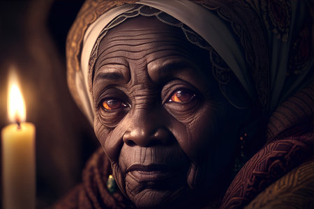 Portrait of a very old African womanの素材