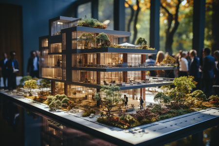 Architects looking a blue prints dressed in t shirtsの素材