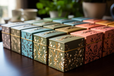 cardboard packages for teaの素材