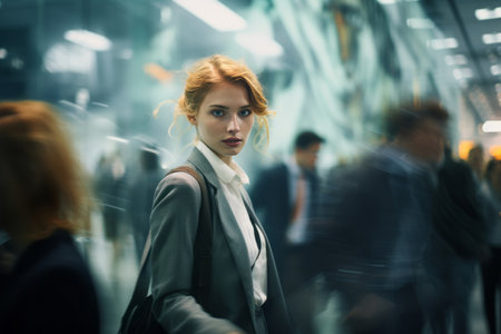business people at the airport, in the style of impressionist luminosityの素材
