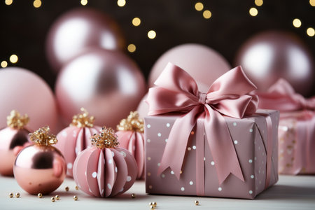 For baby girl modern white and light pink Birthday Backgroundの素材